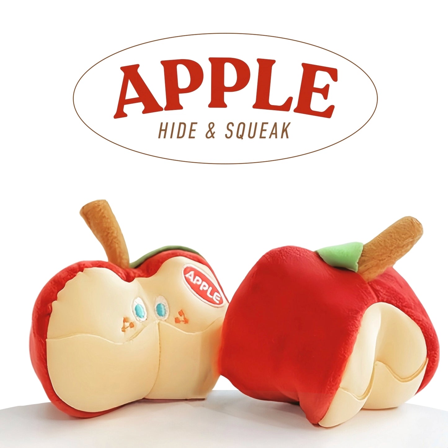 Smart Apple Squeaky Dog Toy - Hide & Seek Treat Puzzle