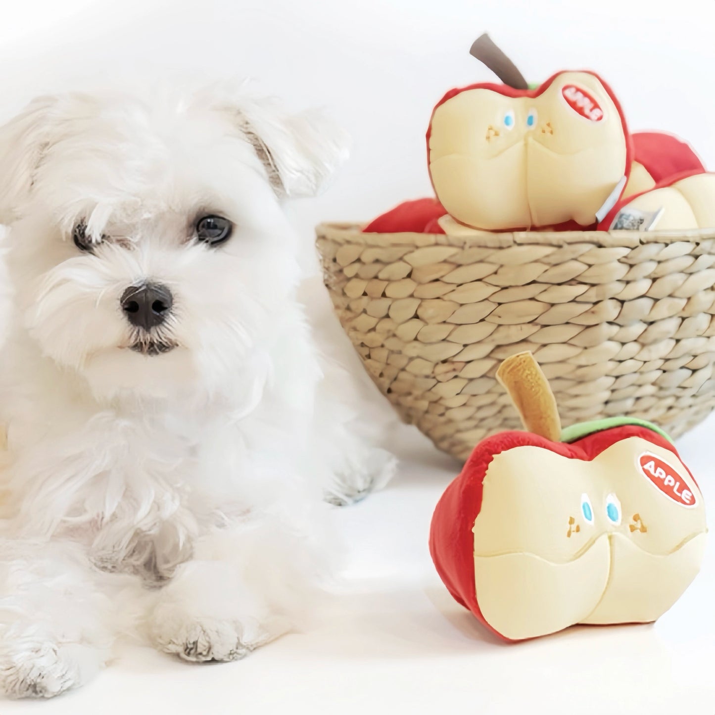 Smart Apple Squeaky Dog Toy - Hide & Seek Treat Puzzle