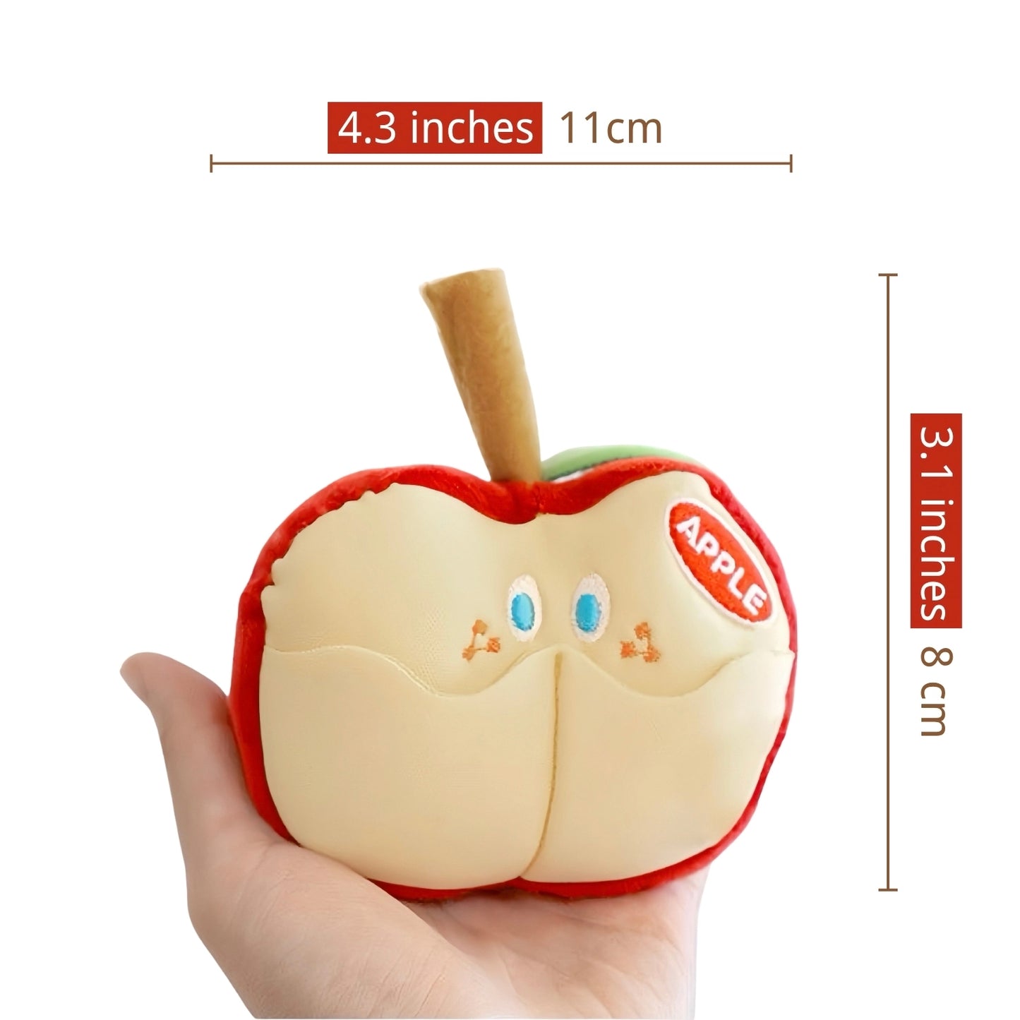 Smart Apple Squeaky Dog Toy - Hide & Seek Treat Puzzle