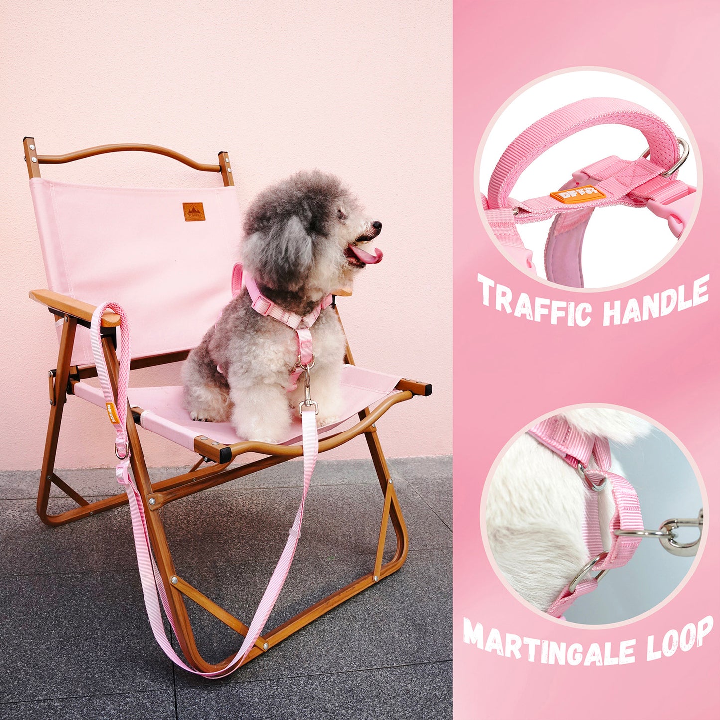Martingale No-Pull Harness - Pink