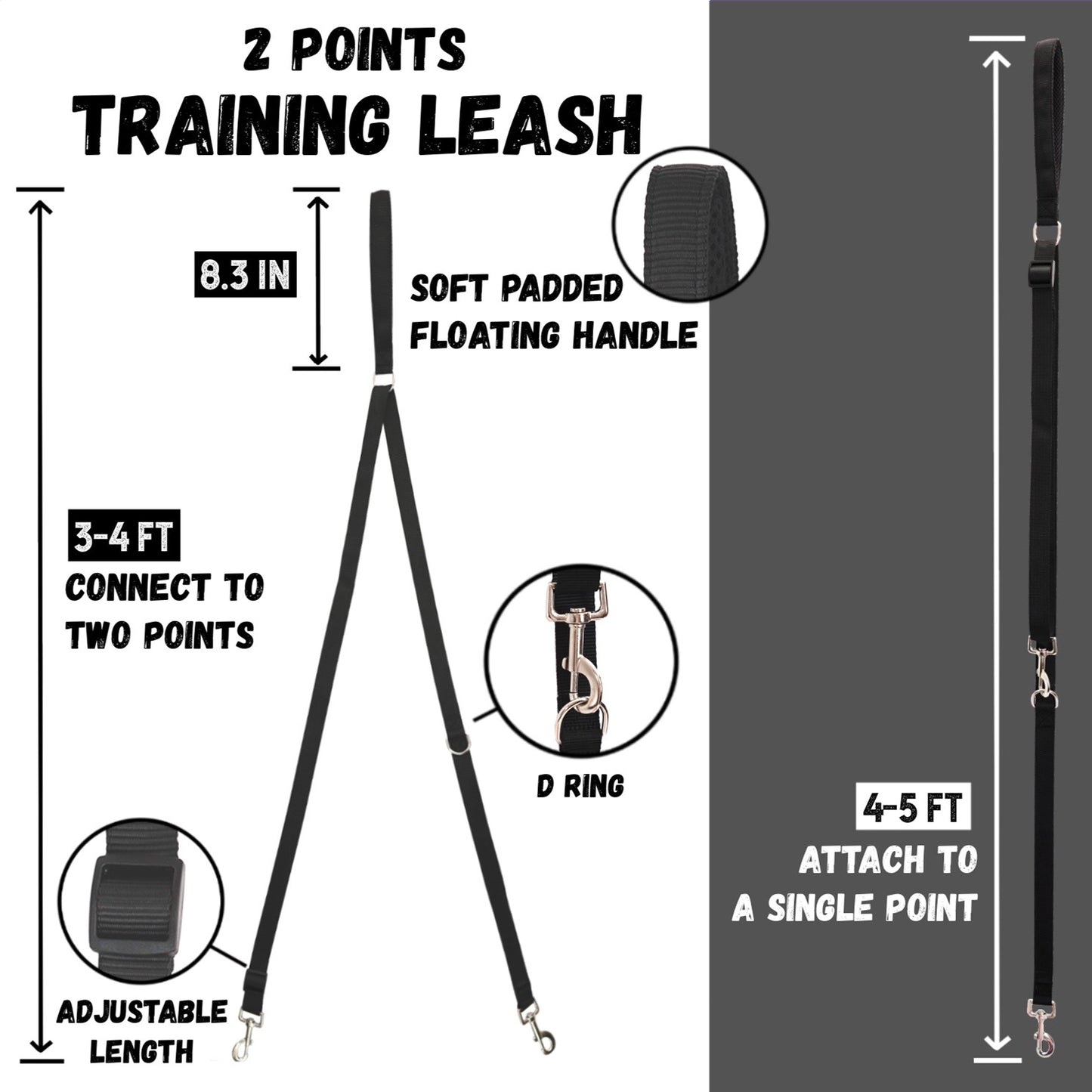 Double-Ended Leash - Black