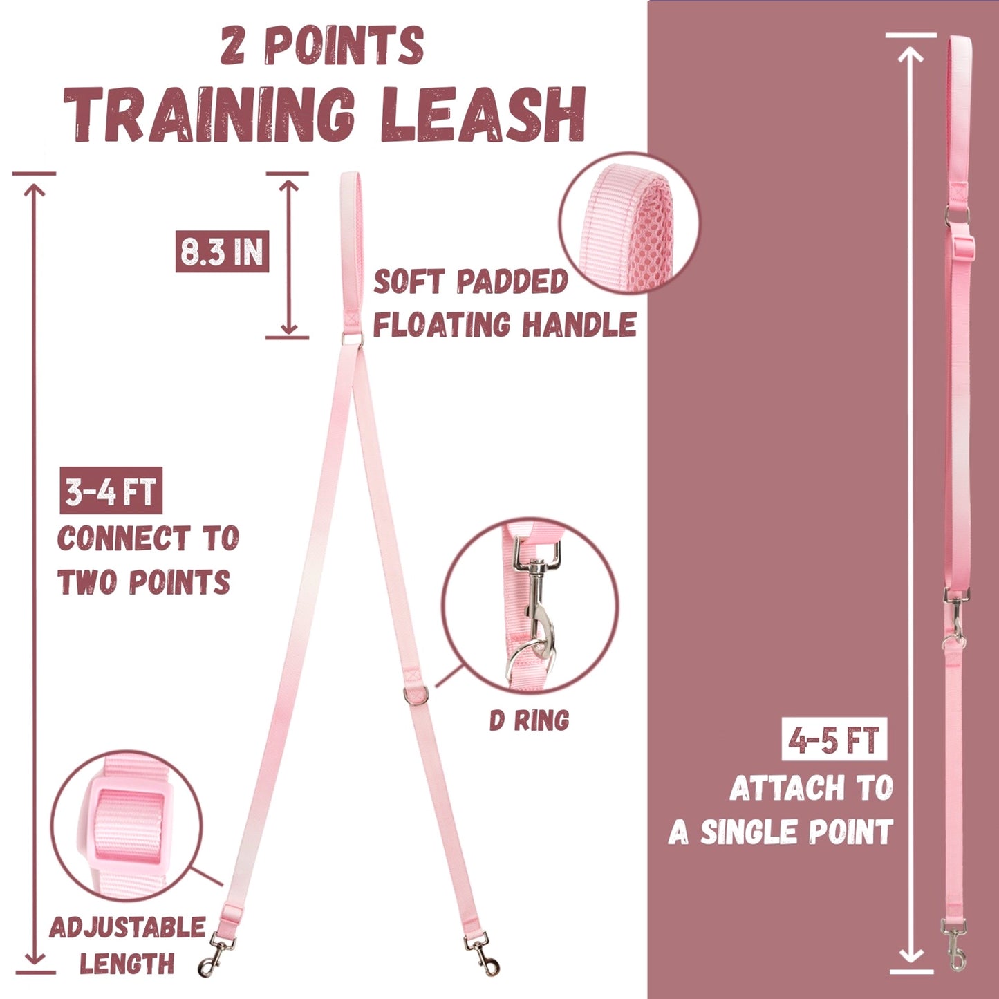Martingale Harness & Double-Ended Leash Walk Kit - Gradient Peach