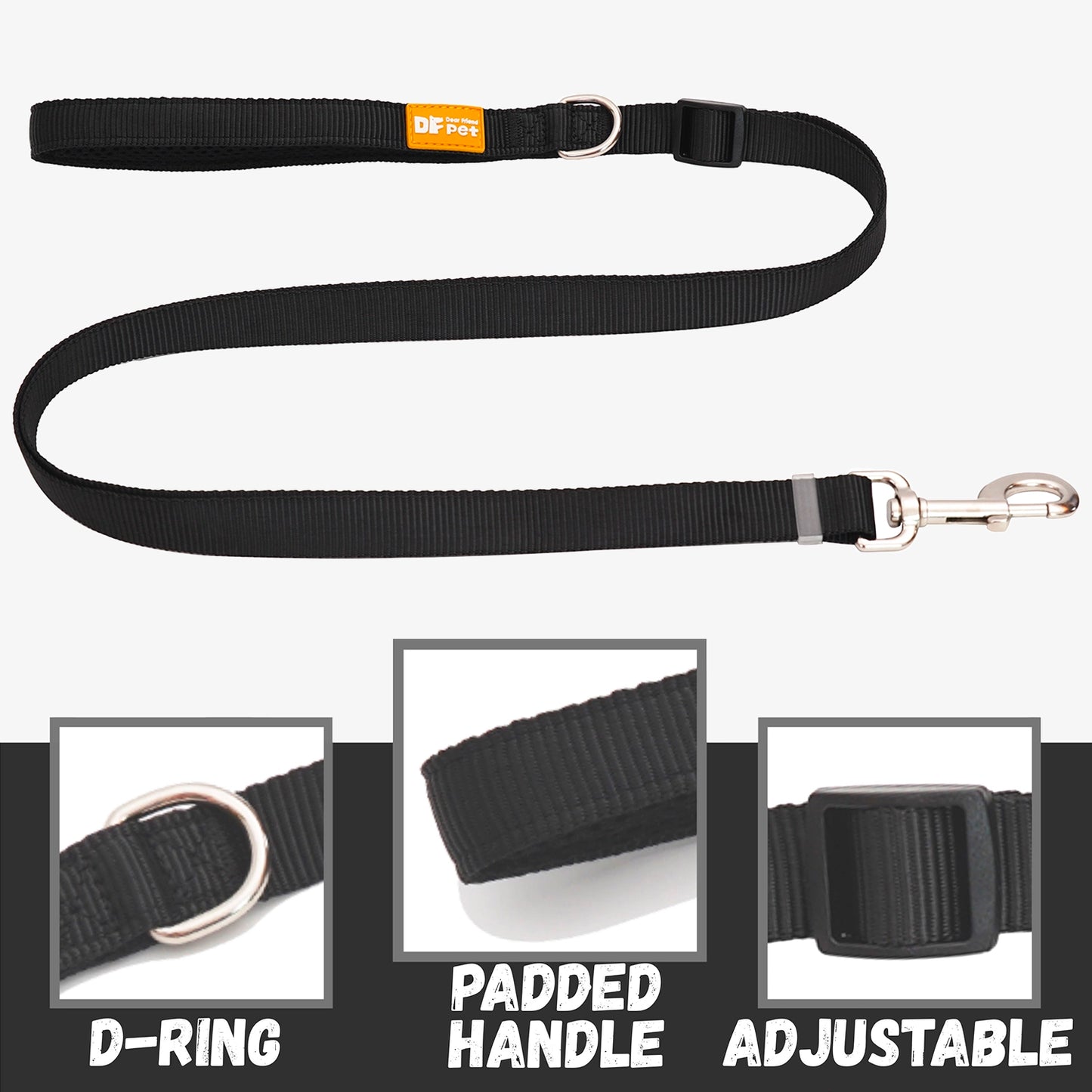 Martingale Dog Harness & Standard Leash Walk Kit - Black