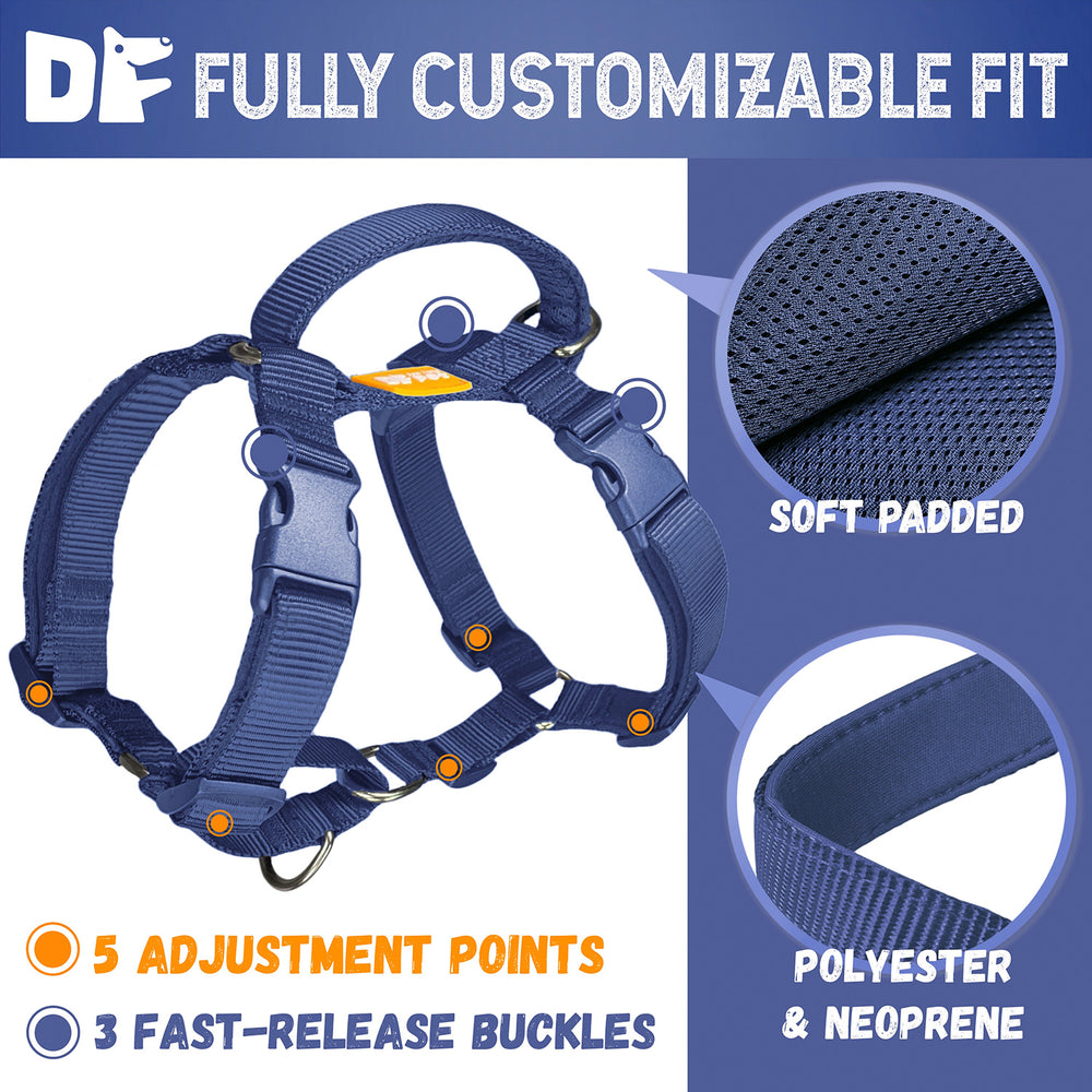 
                      
                        Martingale Harness & Double-Ended Leash Walk Kit - Navy Blue
                      
                    