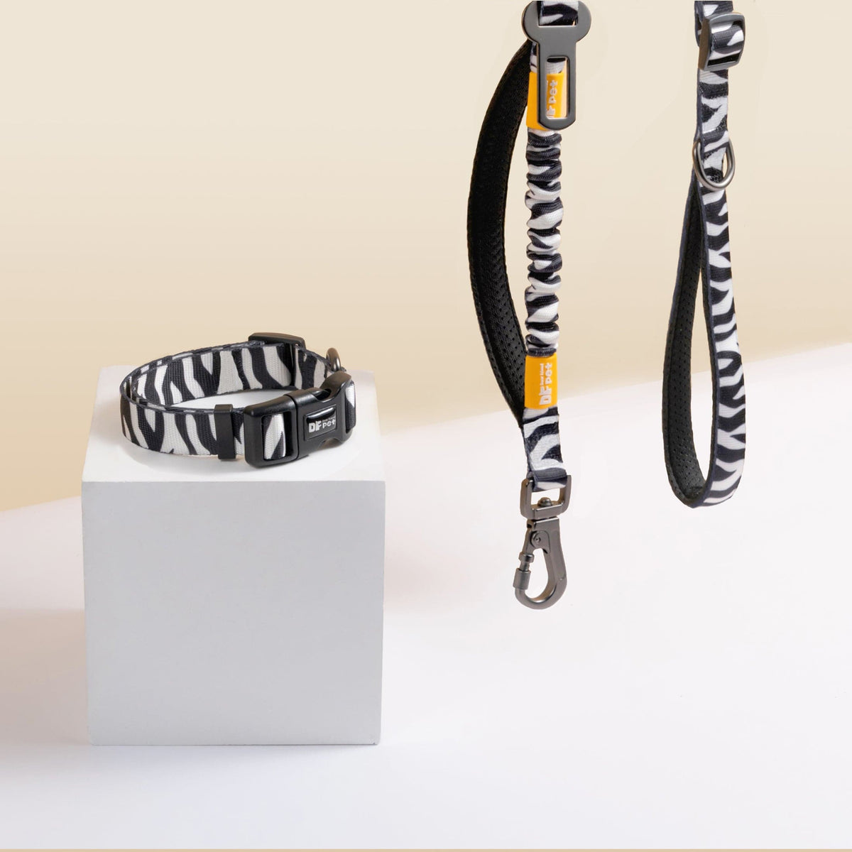 DFPET Zebra Print Collar Walk Kit